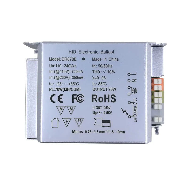 Электронный балласт для HID ксеноновая лампа 110 V-240 V Вход 35/50/70/150W Выход стандартных металлогалогенных ламп под рептилию освещения низкий Шум