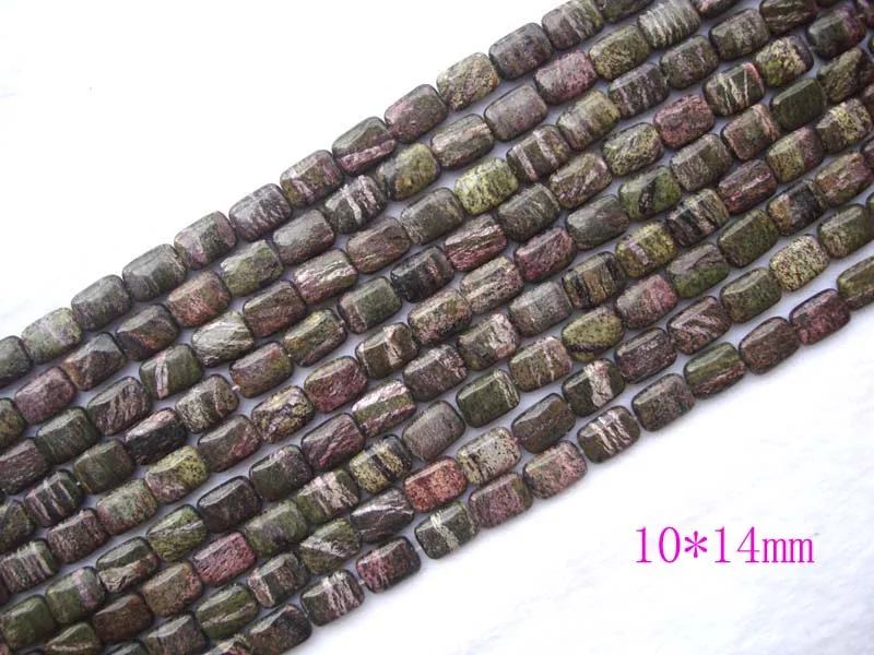 Плоские прямоугольные бусины из натурального розового драконьего шпара 10*14 мм