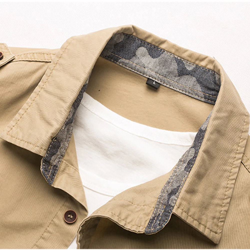 Мужская повседневная хлопковая рубашка с короткими рукавами топ оверсайз в