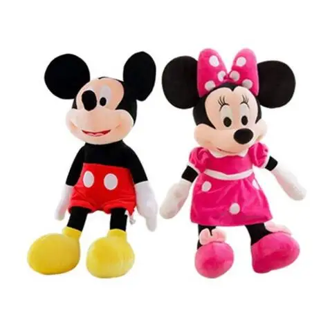 mickey pink minnie 2 шт./лот, 40 см, высокое качество, Микки и Минни Маус, плюшевая игрушка, кукла, чучело, Мультяшные игрушки для детей, классический подарок на день рождения - Цвет: mickey pink minnie
