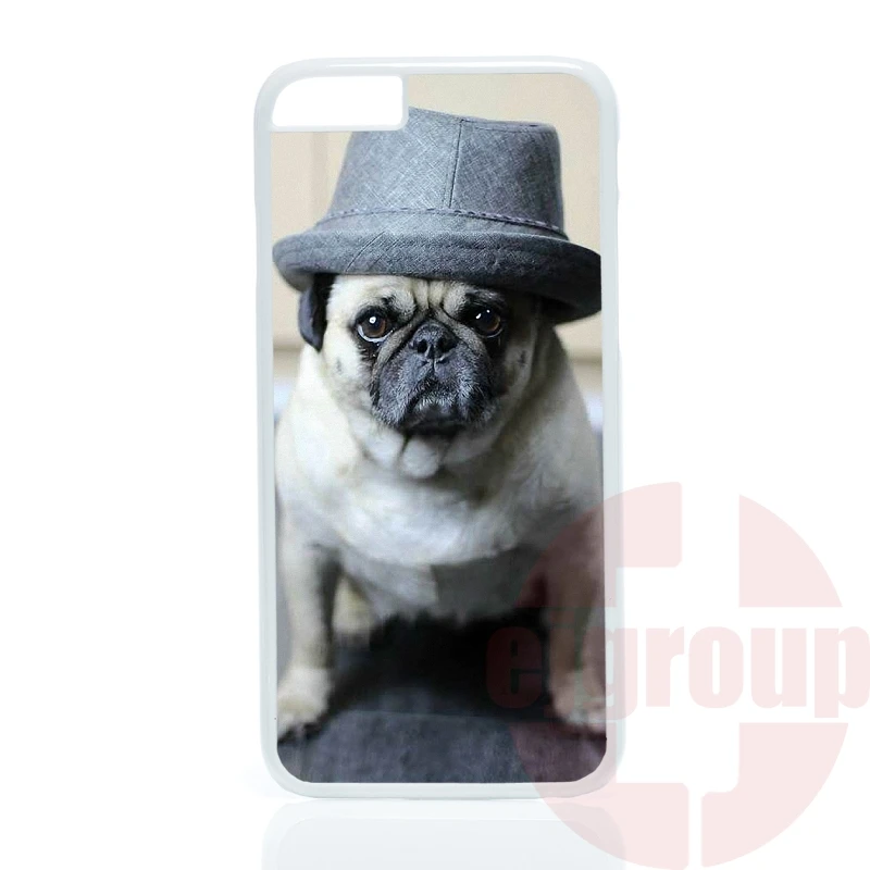 2016 мопс милый шляпу джентльмен собака Hotsales Для Huawei P6 P7 P8 mini Honor 3C 4C 6 7 Mate 8 P9 Плюс Lite G6