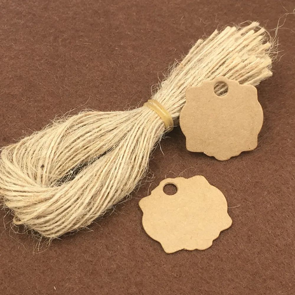 100 шт. Симпатичные бумажные бирки + веревочные для карт этикетки Счастливый день