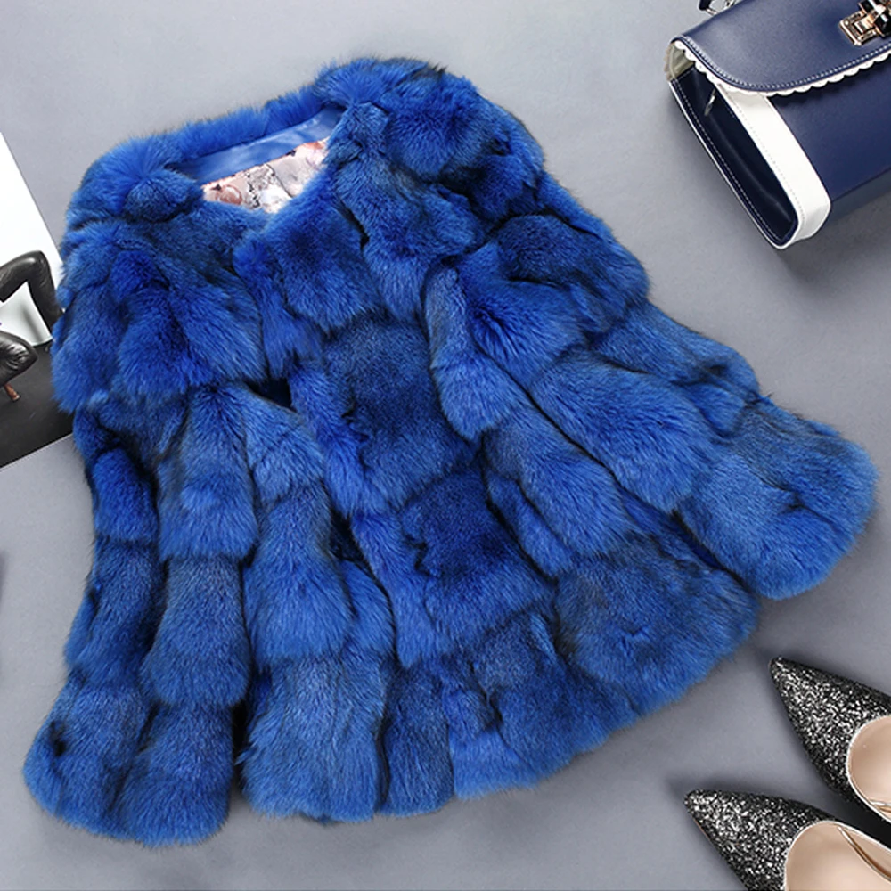 2020 Новый стиль модная женская шуба из натурального Лисьего меха 100% натуральный