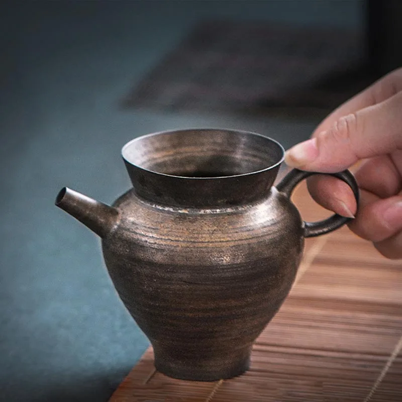 200ml Creative Handle Fair Cup Vintage Coarse Pottery Tea Mug Handmade Ceramic Kung Fu Set Chahai Retro Home Decor Crafts | Дом и сад