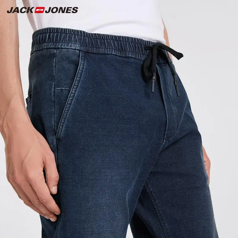 Мужские классические джинсы JackJones Стрейчевые хлопковые повседневные с завязками