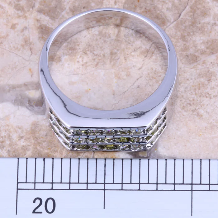 Великолепный зеленый Перидот посеребренное женское кольцо Размер 6 / 7 8 9 R1324 |