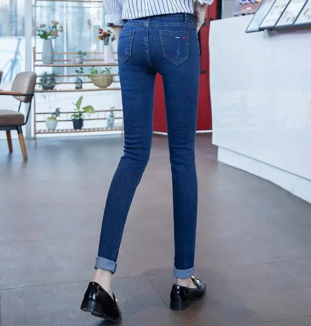 

Skinny Jeans Woman New 2018 High Quality Women Fashion Slim Jeans Women Wash Casual Slim Stretch Pencil Jeans
