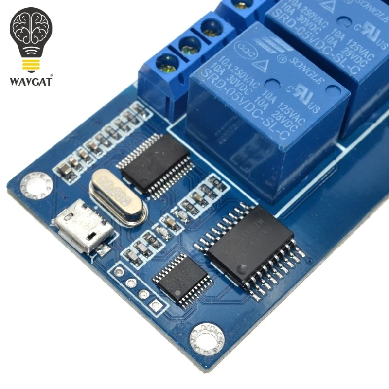 Микро релейный модуль WAVGAT 4 Канальный Релейный usb 5 В контрольная панель реле с