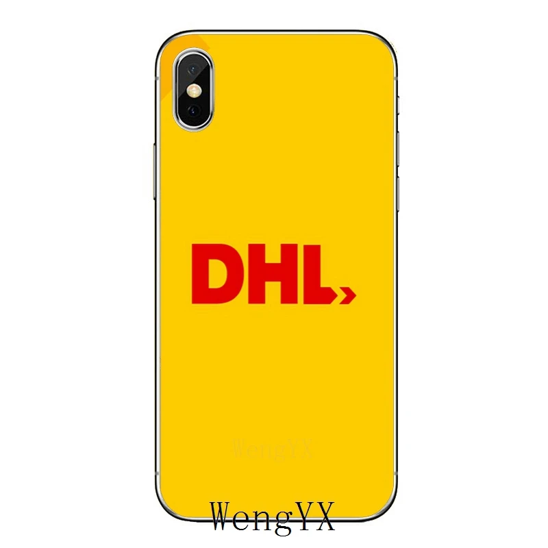 Желтый Дизайн Роскошный логотип DHL для Apple IPhone X XR XS Max 8 7 plus 6s 6 plus SE 5s 5c 5 4s 4 TPU мягкий чехол для телефона