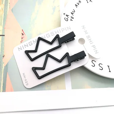 Metal Scrub Crown Duckbill Clip Cartoon Long Ear Bunny Hair Cute Joker Liuhai Card Barrettes Sets Jewelry 2020 | Украшения и