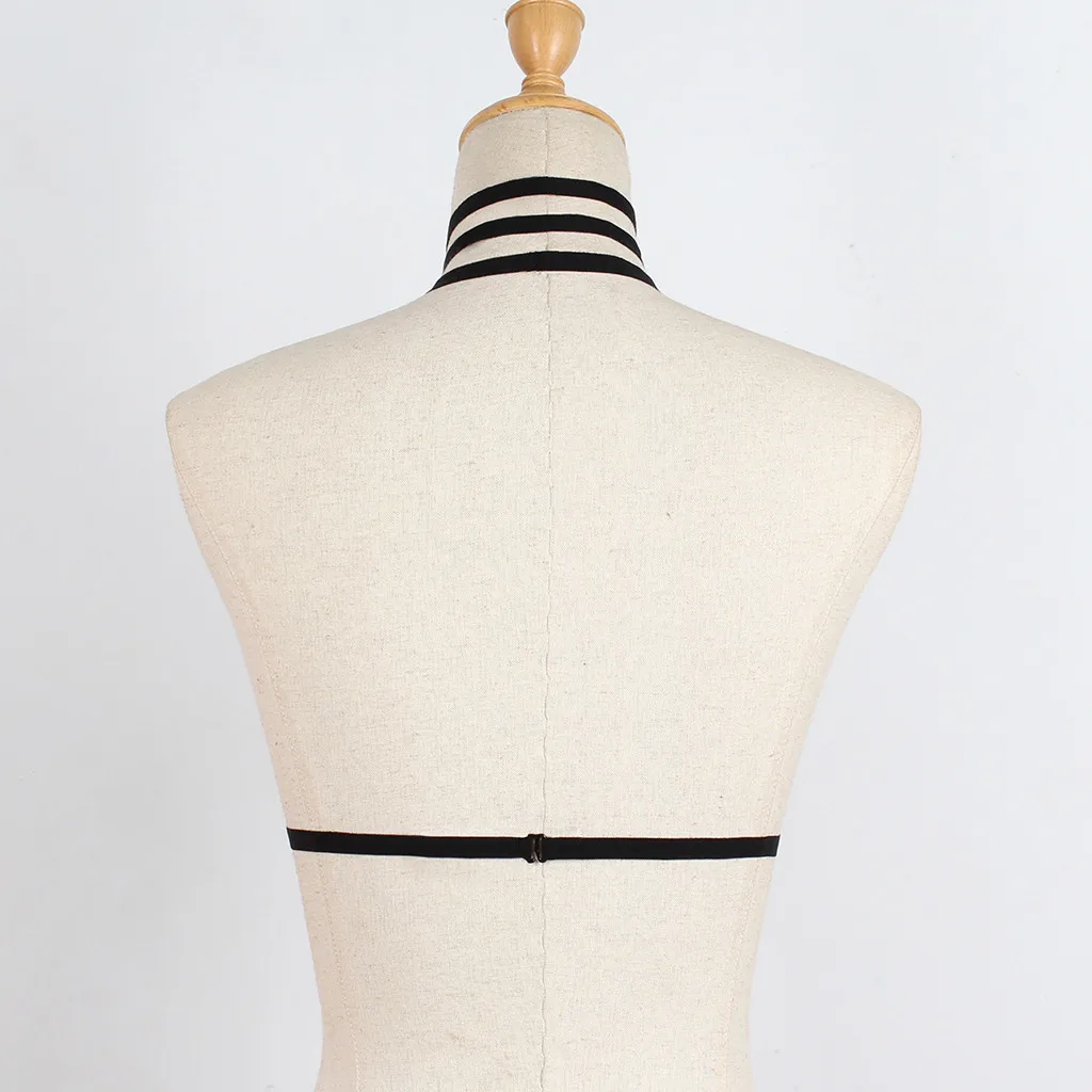 

KLV 2019 NEW Women's Summer Intimates Halter sexy straps deep V sleeveless bandage button halter vest 4.24