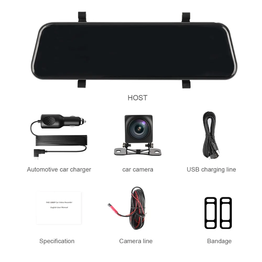 9,35 Дюймов зеркало заднего вида для автомобиля Android DVR камера с двумя объективами видеорегистратор Предупреждение g-сенсор Мини DVR видеорегистратор авто