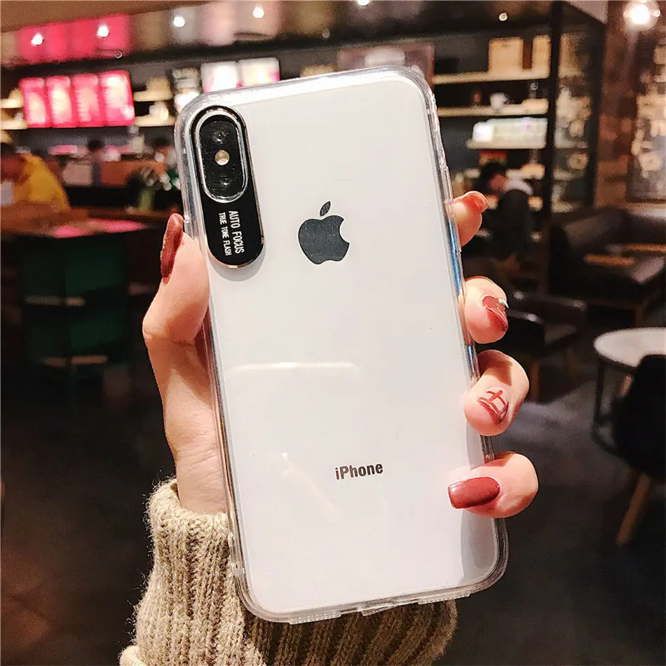 Противоударный акриловый чехол для iPhone X, XS, Xs, Max, XR, металлическая камера, прозрачный ТПУ чехол на заднюю панель s, чехол для iPhone 6S, 6, 7, 8 Plus