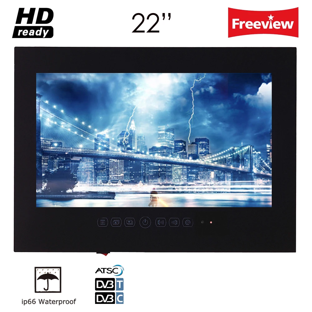 Souria 22 inch Hotel Indoor Advertising Television ip66 Waterproof Rated Multifunctional Bathroom LED TV Black/White | Электроника