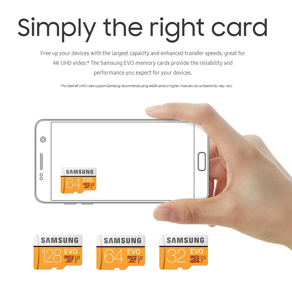 Карта памяти samsung EVO, 256 ГБ, 128 ГБ, 64 ГБ, Micro SD, класс 10, 4 K, Ultra HD, MicroSD карта C10, UHS-I, транс-флэш для samsung Galaxy S8, S7