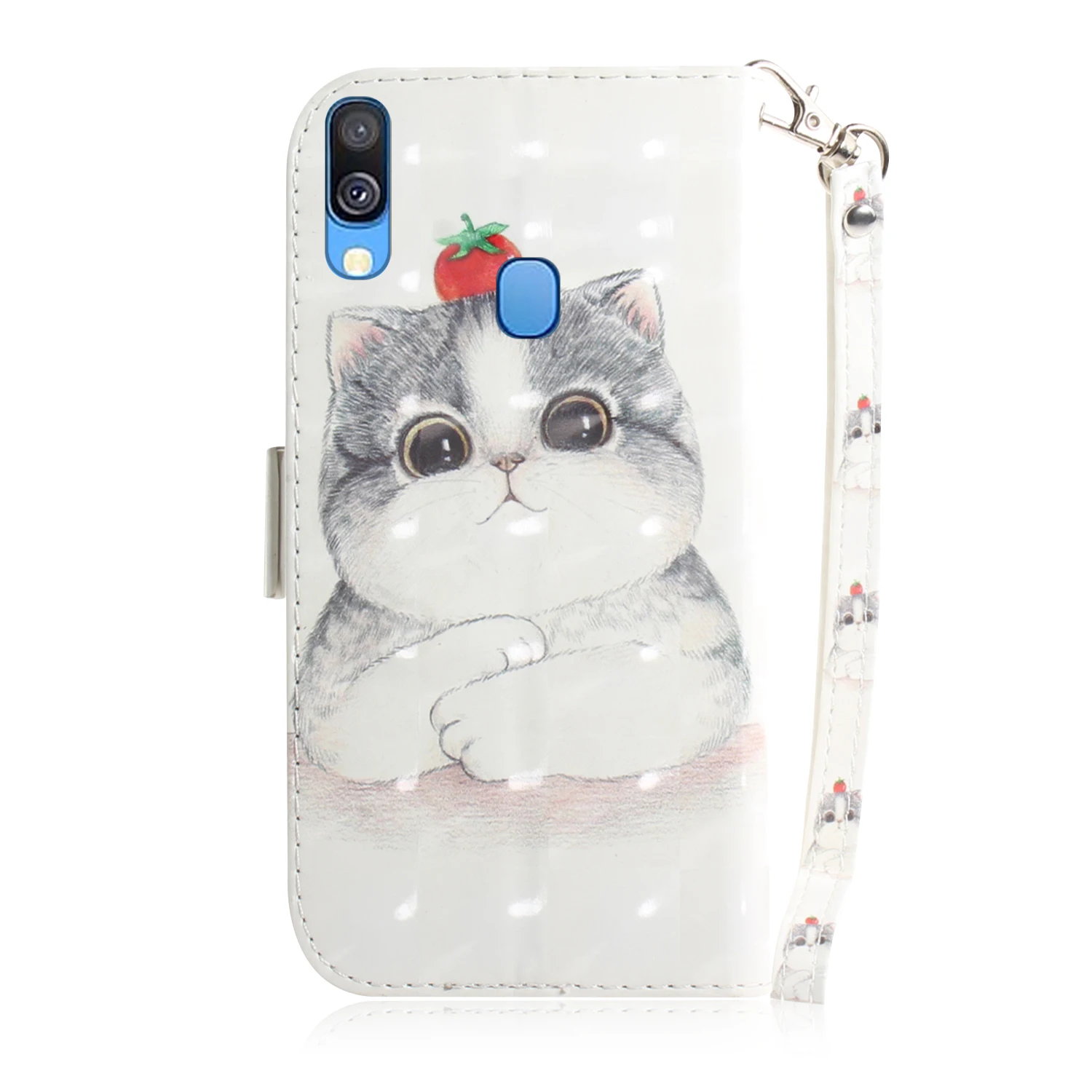 Чехол для телефона Etui Coque крышка чехол для samsung Galaxy A10 A20 A30 A40 A50 A60 A70 A80 A90 M10 M20 M40 чехол с 3D Cat Чехол-Кошелек на липучке