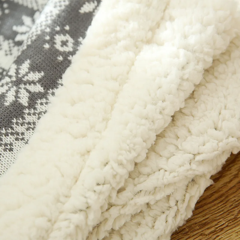 

Lambskin Large Warm Thick Owl Christmas Deer Throw Blanket Coverlet Reversible Fuzzy Plaid for Bed Couch Sofa Cover Drop Ship
