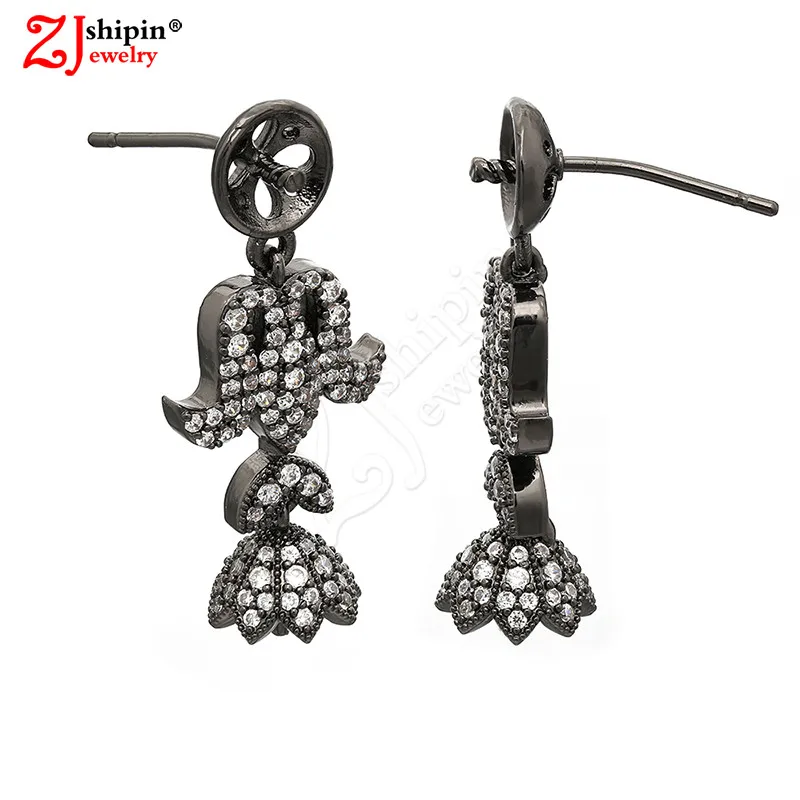 Серьги ZJSHIPIN из латуни с микро-инкрустированными фианитами аксессуары для