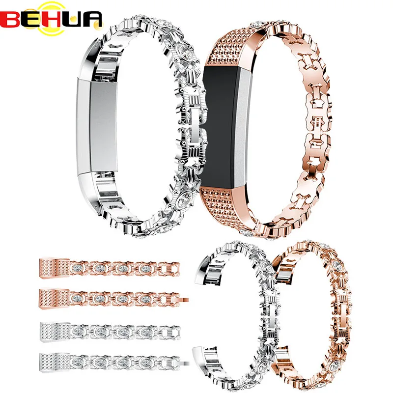 

Ремешок из нержавеющей стали для Fitbit Alta HR, браслет со Стразы для наручных часов
