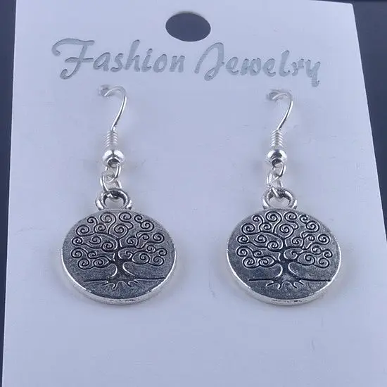 1 пара модные панк винтажные металлические подвески с деревом жизни висячие
