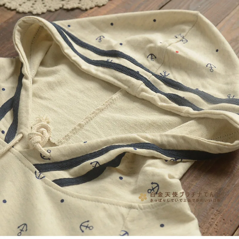 Женская Повседневная куртка с капюшоном свободная хлопковая накидка в японском