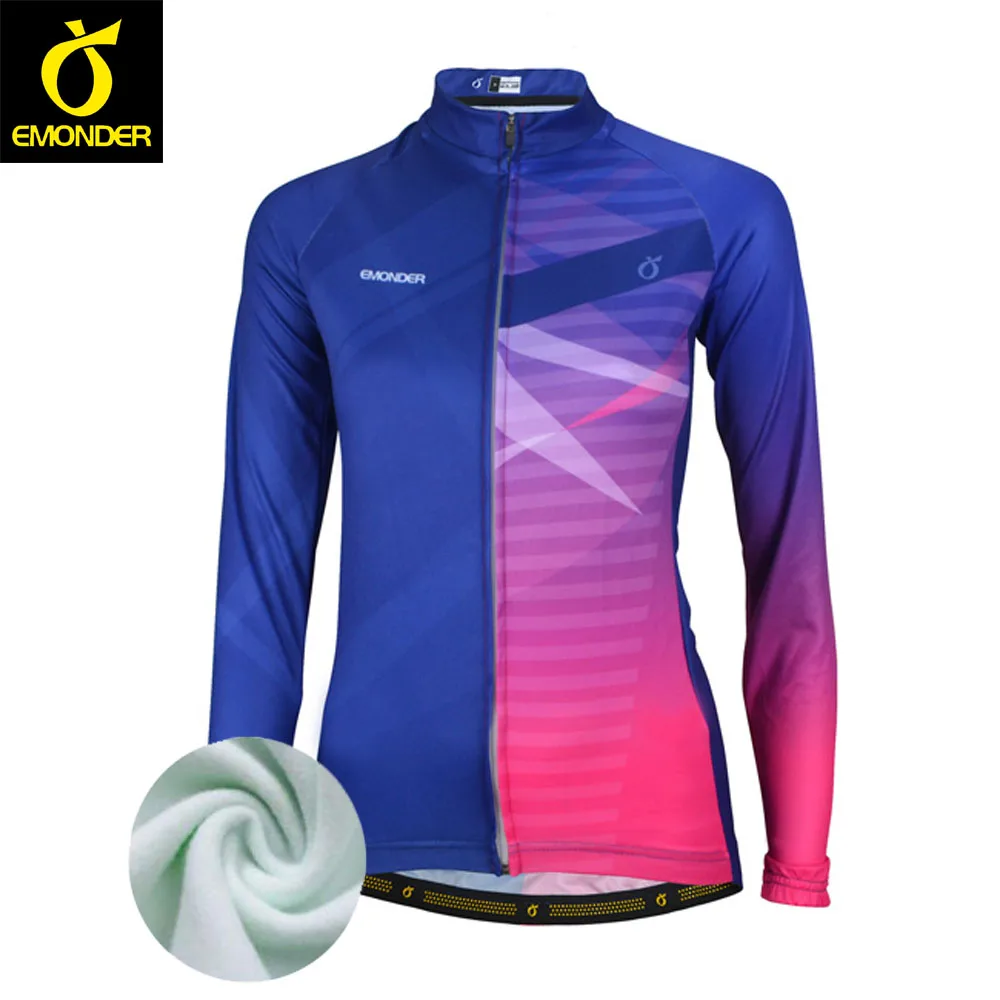 

Women Cycling Jersey Winter Thermal Fleece Long Sleeve Windproof MTB Bike Jersey Racing Sport Bicycle Clothing mtb jersey