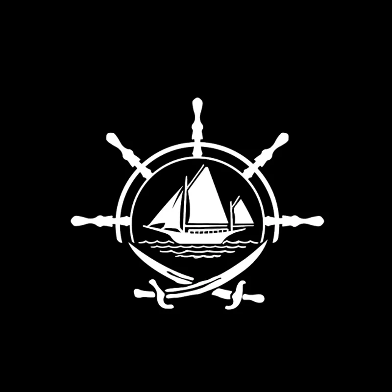 QYPF 15 7*13 1 см интересный декор для пляжа яхты корабля с парусами стикер стайлинга