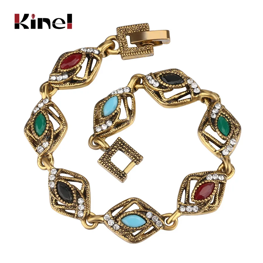 Kinel 2021 новый цветок Pulseira Feminina ювелирные изделия золотого цвета винтажные
