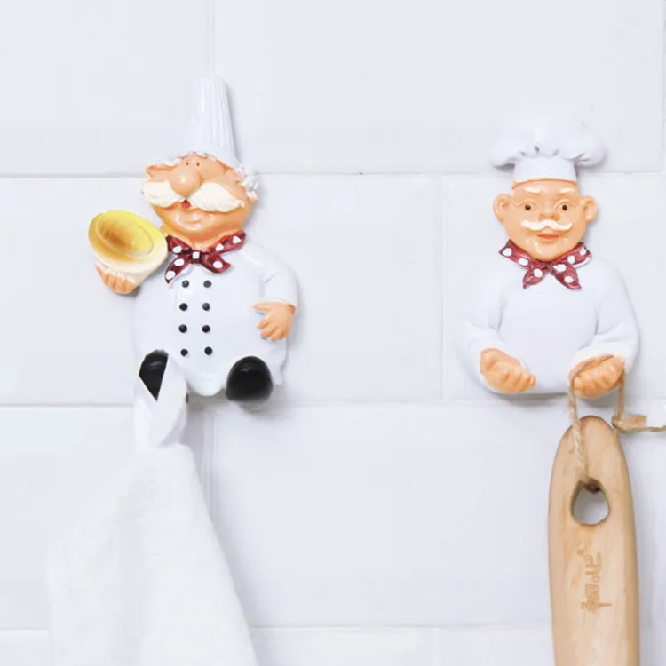 2 шт. Многофункциональный мультфильм разъем шнура питания крюк для хранения смолы самоклеющиеся Универсальный крючок с шеф-поваром настенное крепление висячая стойка для хранения