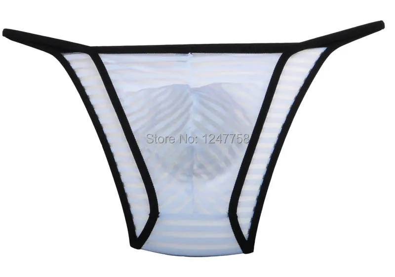 Новые мужские сетчатые трусики в полоску пряжа бикини нижнее белье открытая