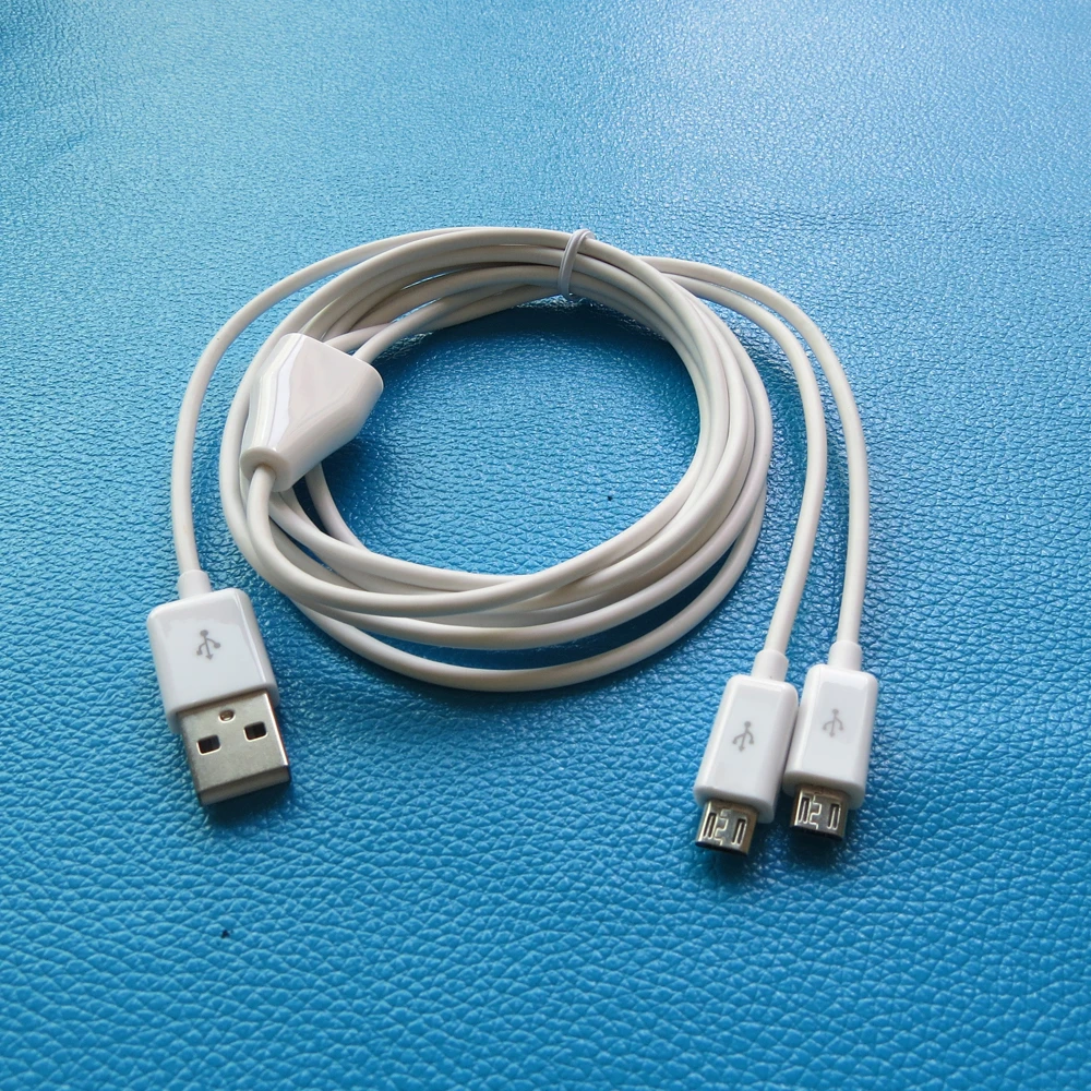 24AWG 2 метра 6 футов двойной Micro USB разветвитель кабель питания устройства