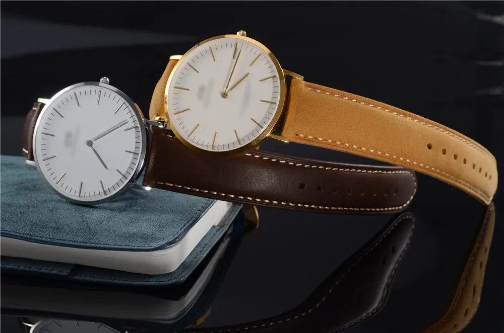 WOCCI Watch Band-винтажный кожаный ремешок для часов, выбор цвета и ширины(18 мм, 19 мм, 20 мм, 21 мм или 22 мм), Пряжка из розового золота