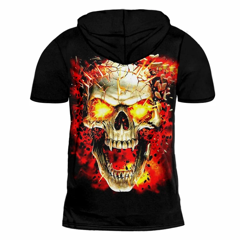 Женская/мужская футболка с капюшоном OGKB черная Повседневная 3D принтом