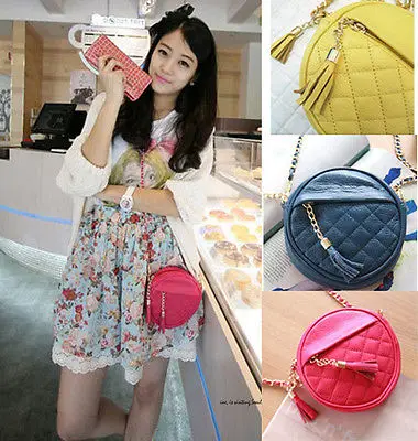 New Women Ladys Pu Leather Chain Circle Clutch Tote Handbag Shoulder Bags Purse | Багаж и сумки