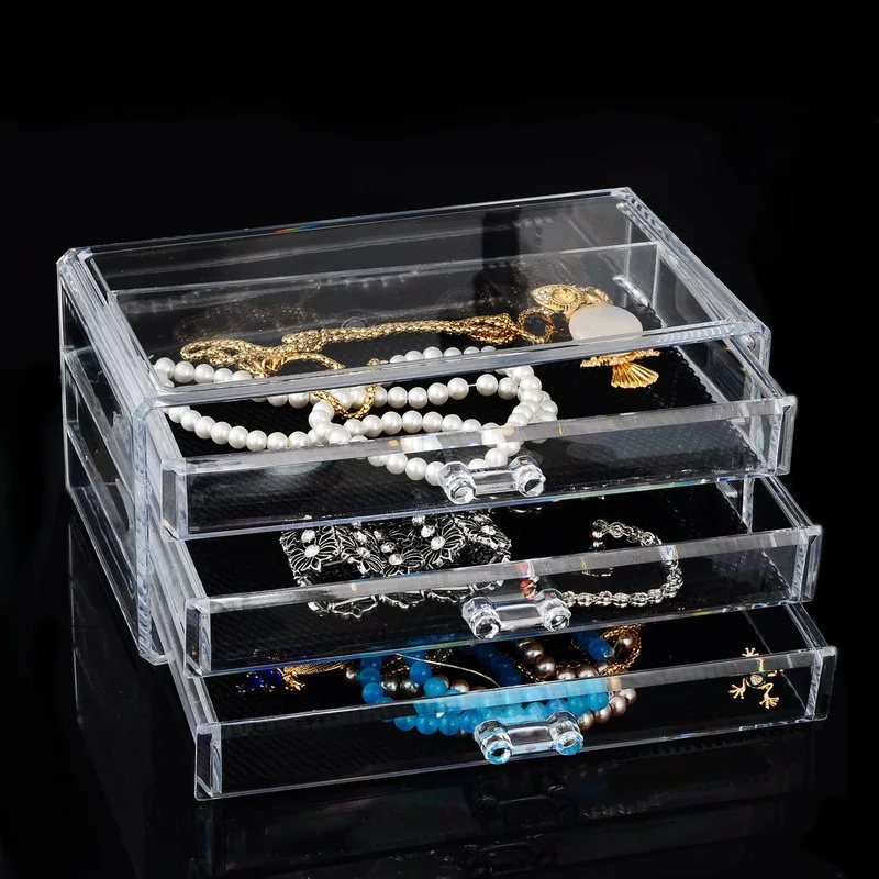 

GT1412 Clear Three Drawers Storage Box Makeup Cosmetics Organizer