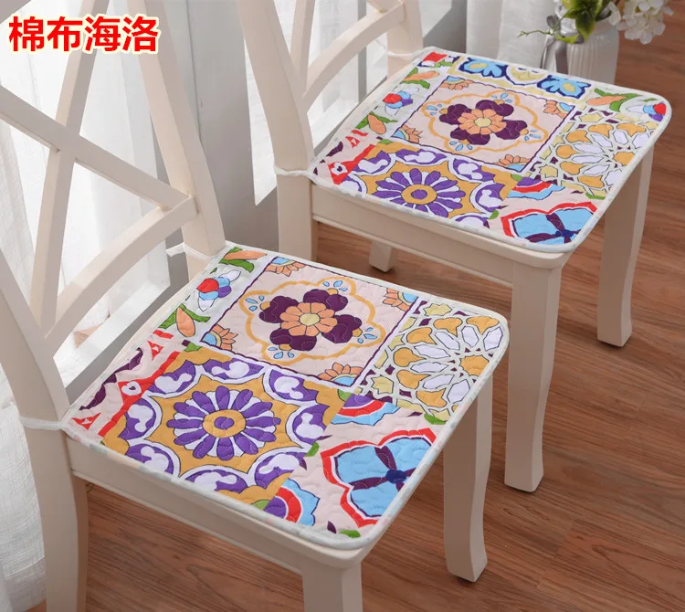 hailuo 2 pieces Квадратный коврик для сидения, кухонные подушки для офисного стула, современное сидение, Нескользящая подушка для обеденного стула, удобная хлопковая подушка для сидения - Цвет: hailuo 2 pieces