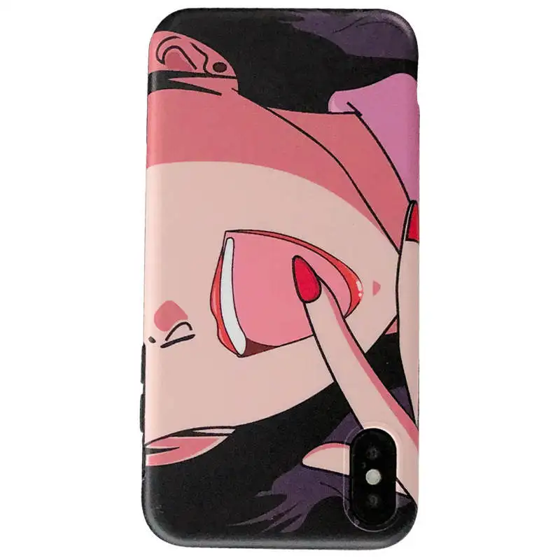 New Net Red Anime Cartoon Beautiful Girl Silicone Mobile Phone Case For Iphone 6 6S 7 8plus X Xs Xr Xsmax |