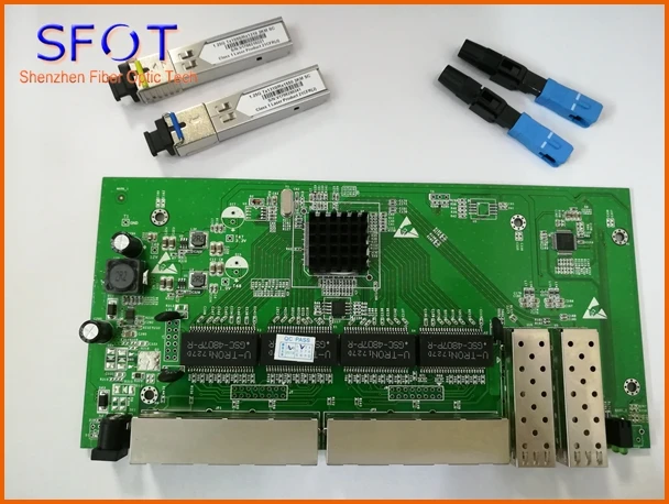 2 порта s SFP + 8 портов RJ45 POE обратная коммутационная плата с управлением через сеть