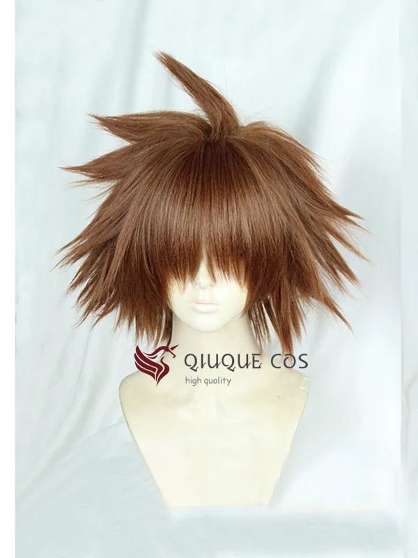 Женский короткий парик из синтетических волос Kingdom Hearts III Sora светло-коричневый
