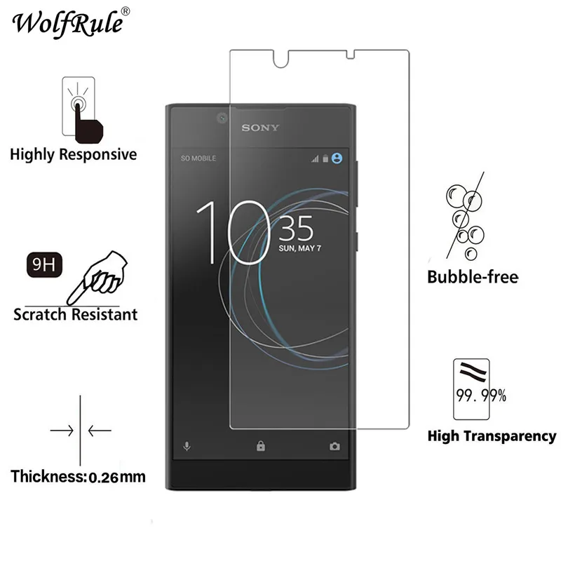 2 piezas de vidrio Protector de pantalla para Sony Xperia L1 vidrio templado para Sony L1 vidrio templado para Sony Xperia L1 vidrio 5,5 ''pel&iacute;cula de tel&eacute;fono G3312-1