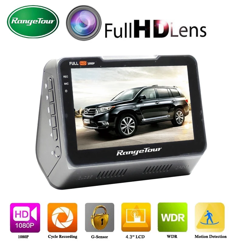 Range Tour Car Camera DVR Video Recorder B90s Auto Dashboard Full HD 1080P Dashcam 170 градусов 4 3 дюймовый экран Dash Cam