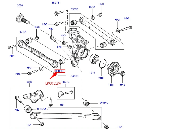 Втулка для Land Rover LR2 Freelander 2 2006 втулка задней подвески автомобиля LR001184|bushing| |