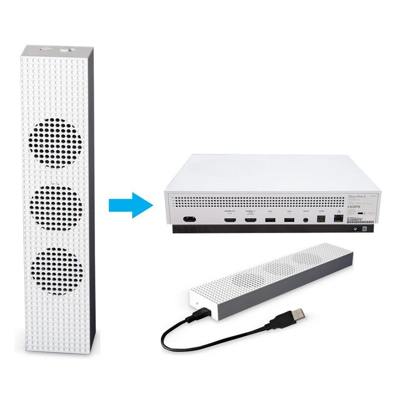 Охлаждающий вентилятор Xbox One S с 2 usb портами и 3 H/L Регулировка скорости