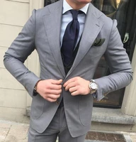 grey beach groom tuexdos custom made groomsmen men wedding suits two buttons prom formal occasion tuxedos jacketpantshanky
