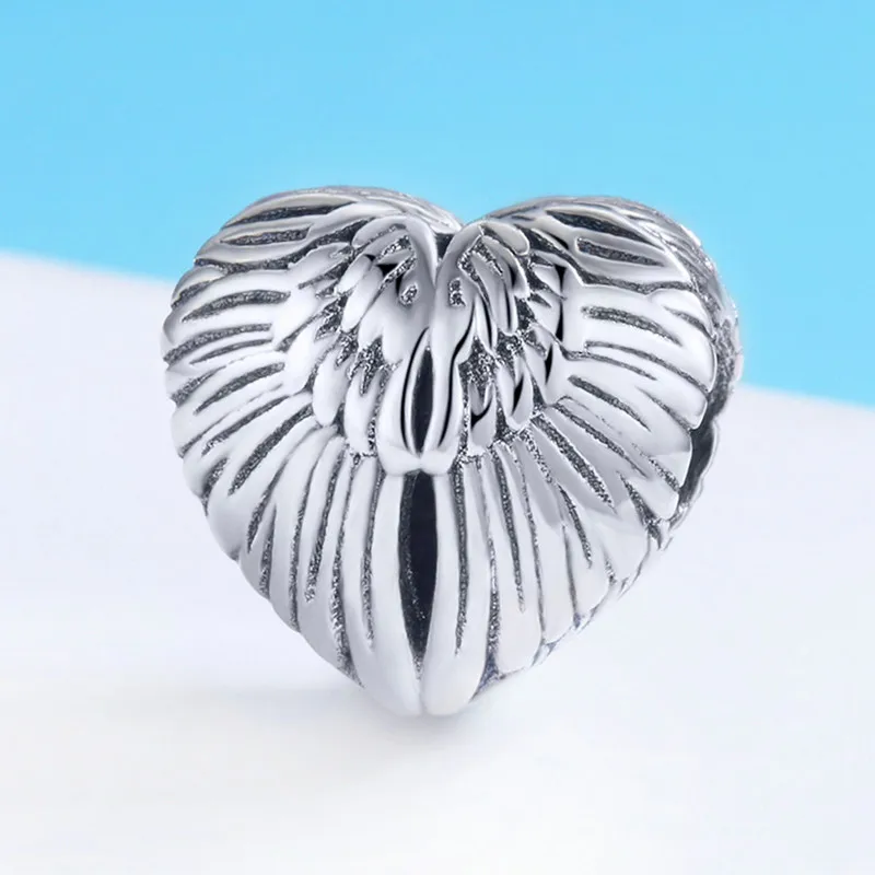 MOWIMO, крылья ангела, сердце, бусины, 925 пробы, серебро, подходят к оригиналу, Пандора, браслет, подвеска, амулеты для женщин, сделай сам, изготовление ювелирных изделий BKC780