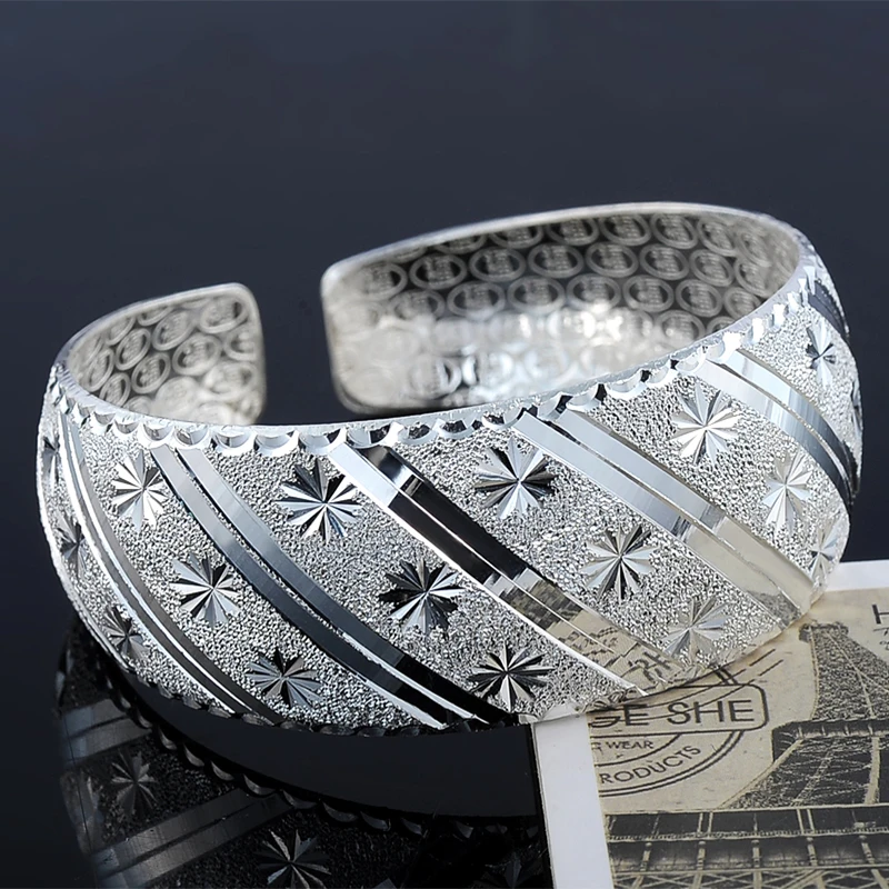Женский браслет со звездами из серебра 999 пробы|bangles fashion|bangles for womenbangles men |