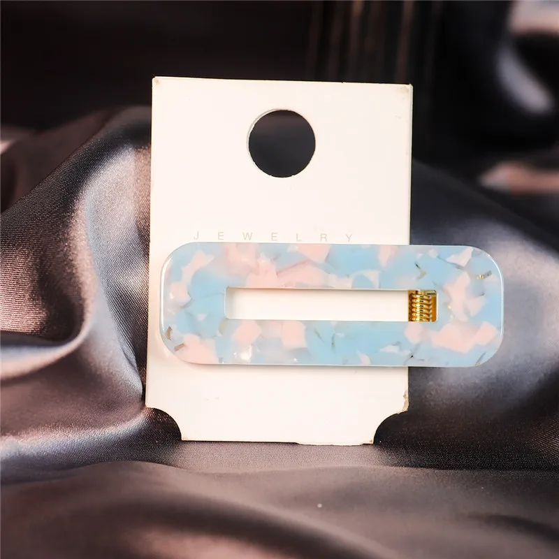 Square Blue Карамельный цвет Смола Капля воды/прямоугольная заколка для волос для девочек заколки для волос сладкий Повседневный инструмент для укладки заколка для женщин девушки головные уборы Подарок - Цвет: Square Blue