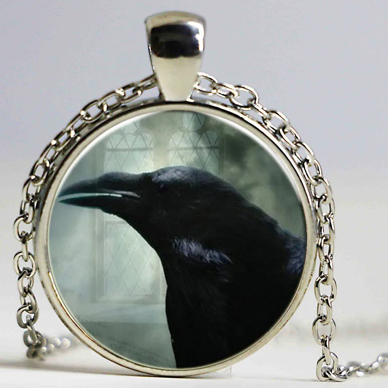 Новейший 7 видов стилей модный черный ворон фото стеклянный купол художественный