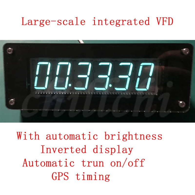Часы с флуоресцентной трубкой SVB электронные в стиле ретро GPS и калибровкой