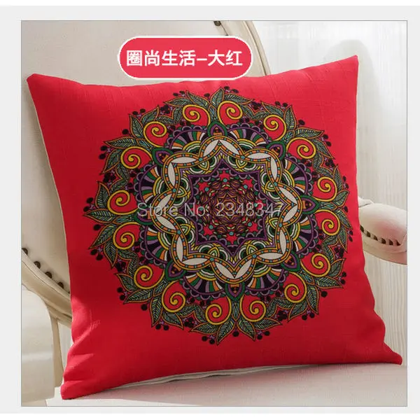 Этническая подушка в стиле ретро покрывающая льняные хлопковые подушки